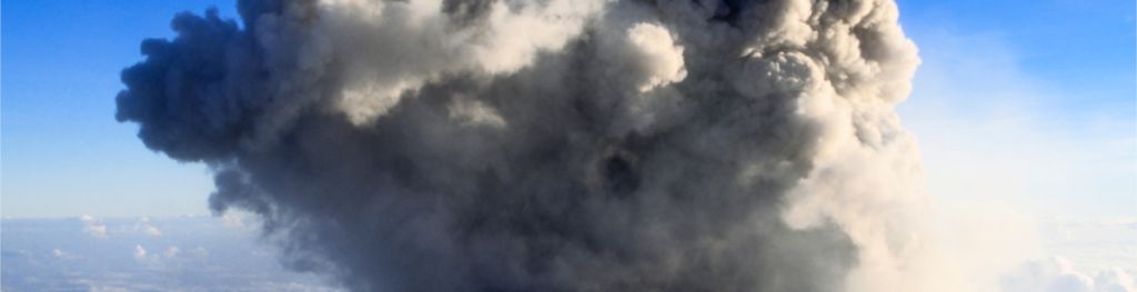 The ash plume of the Semeru volcano in Iceland.