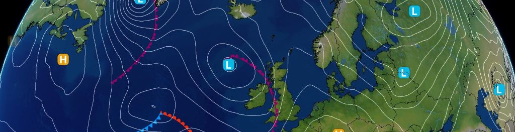 Synoptic charts low pressure approaching the UK from the west