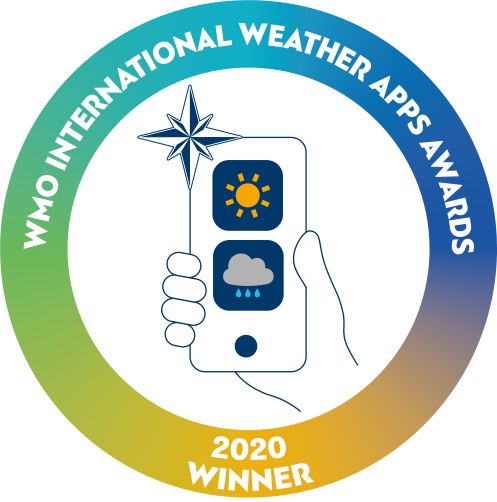 Logo for WMO international weather apps awards winner 2020