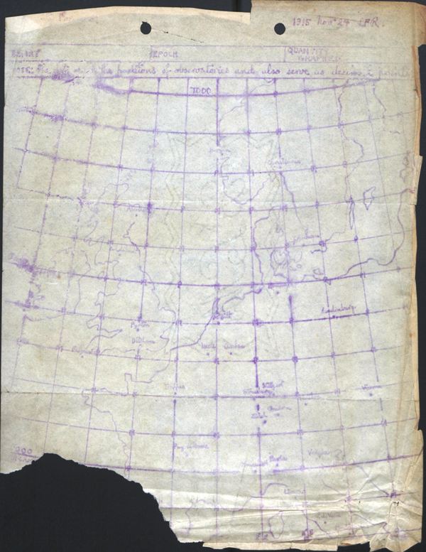 An early version of Lewis Fry Richardson's gridded map