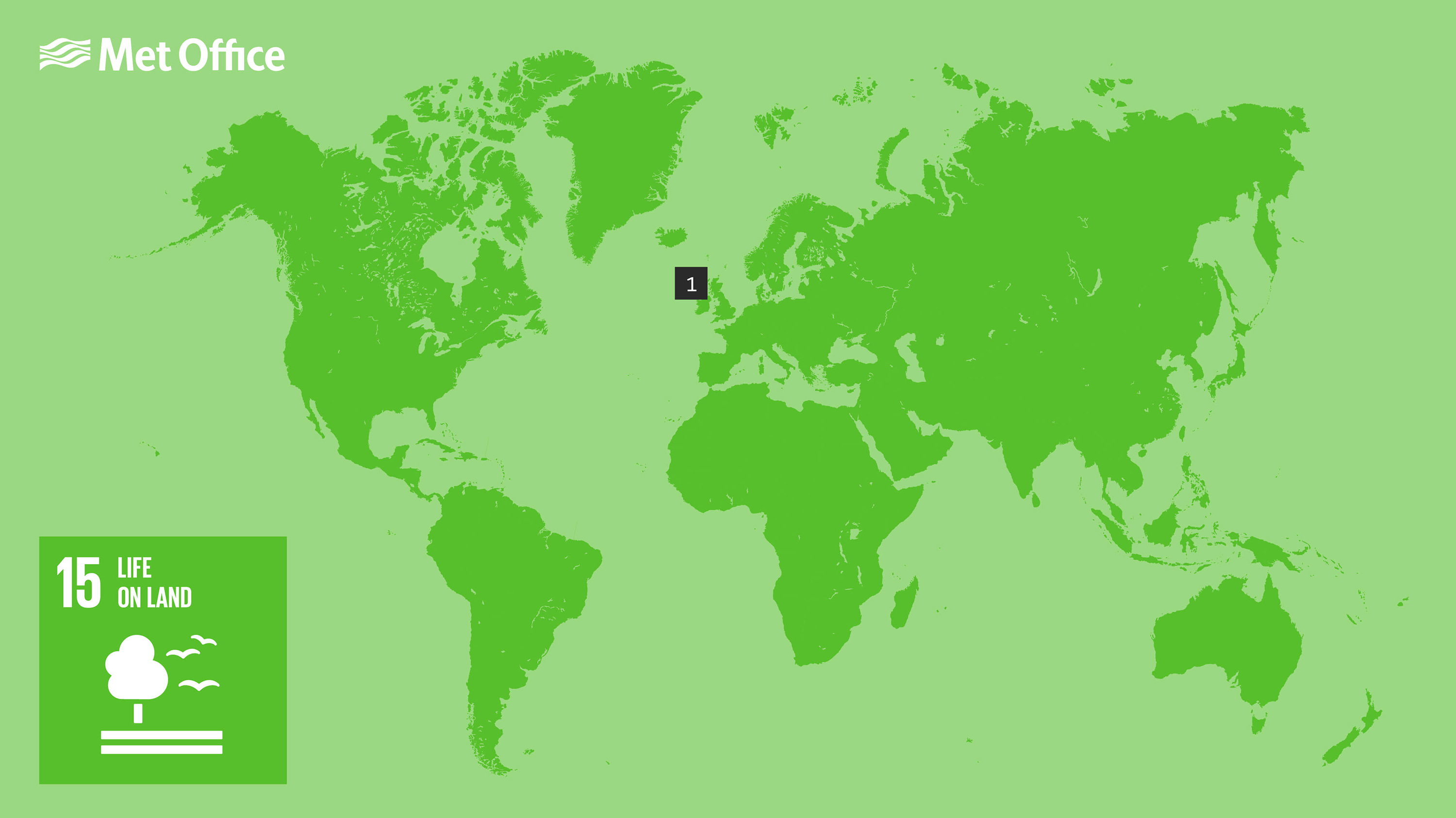 Map showing places relevant to SDG15 goal, as per the descriptions below.