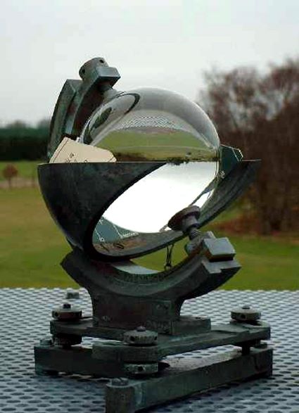 A Campbell-Stokes sunshine recorder, once the only instrument to measure sunshine duration.