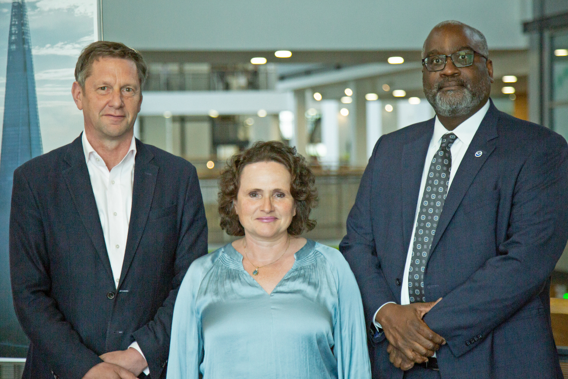 Stephen Belcher, Penny Endersby and Michael Morgan launching the Transatlantic Data Science Academy in August 2023