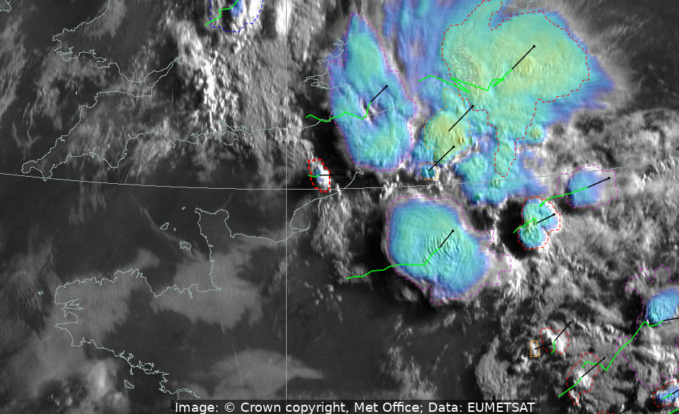 Satellite image of storms over Paris during the Olympics